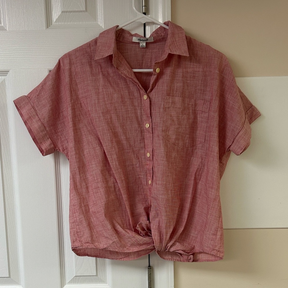 Madewell End on End Tie Front Button Down Shirt